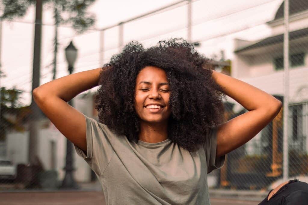 Beautiful black woman smiling